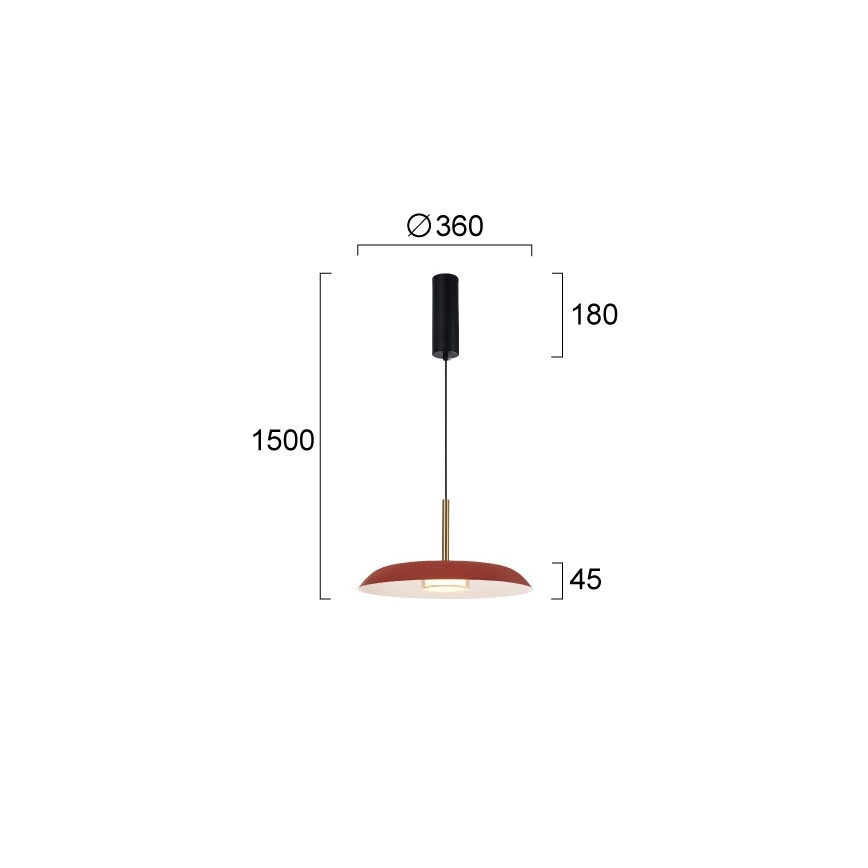 LED luster na sajli NUDO LED/11W/230V 3000/4000/6000K crvena