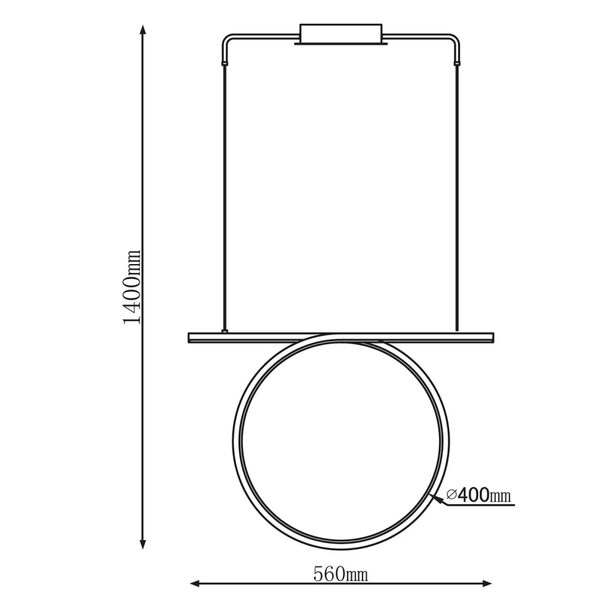 LED luster na sajli ODETTA LED/30W/230V 4000K crna