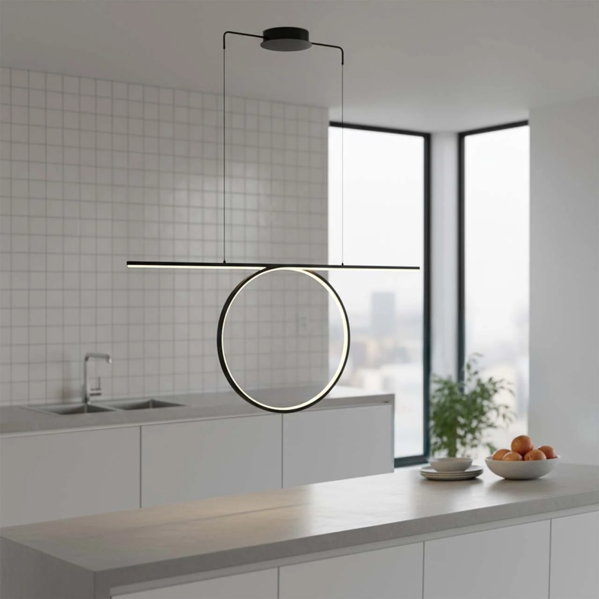 LED luster na sajli ODETTA LED/42W/230V 4000K crna