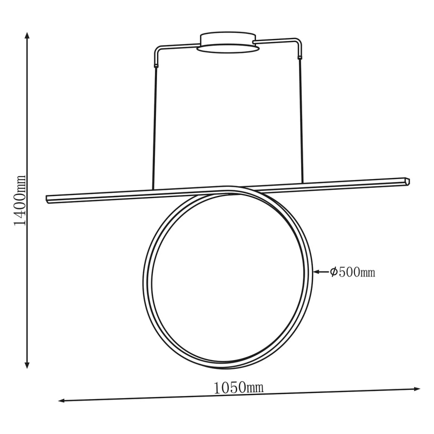 LED luster na sajli ODETTA LED/42W/230V 4000K crna