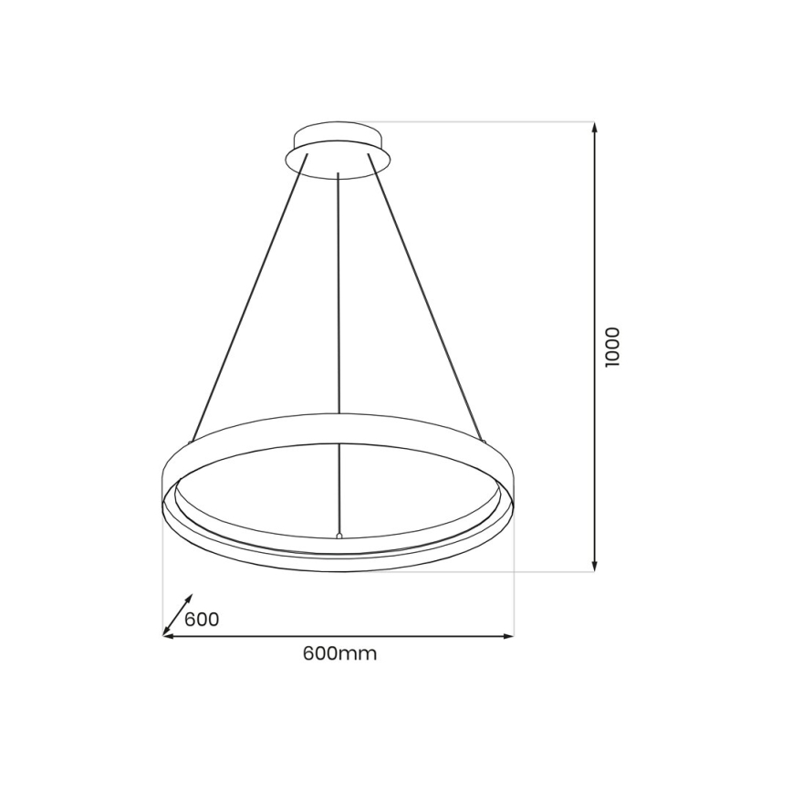 LED Luster na sajli ORBITA LED/52W/230V bijela/crna