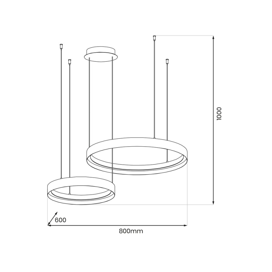 LED Luster na sajli ORBITA LED/72W/230V bijela/crna