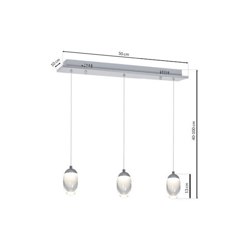 LED Luster na sajli OVO 3xLED/5W/230V