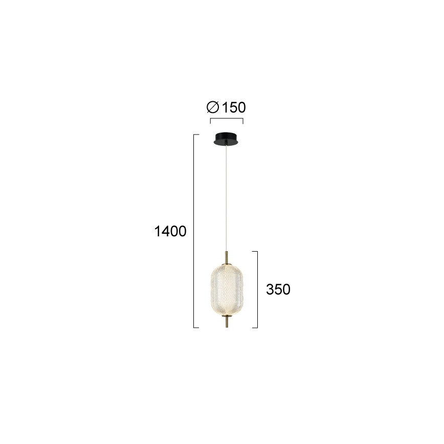 LED luster na sajli PELLUCID LED/11W/230V zlatna/prozirna