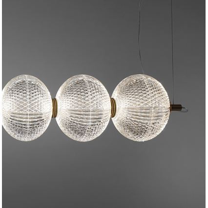 LED luster na sajli PELLUCID LED/23W/230V zlatna/prozirna