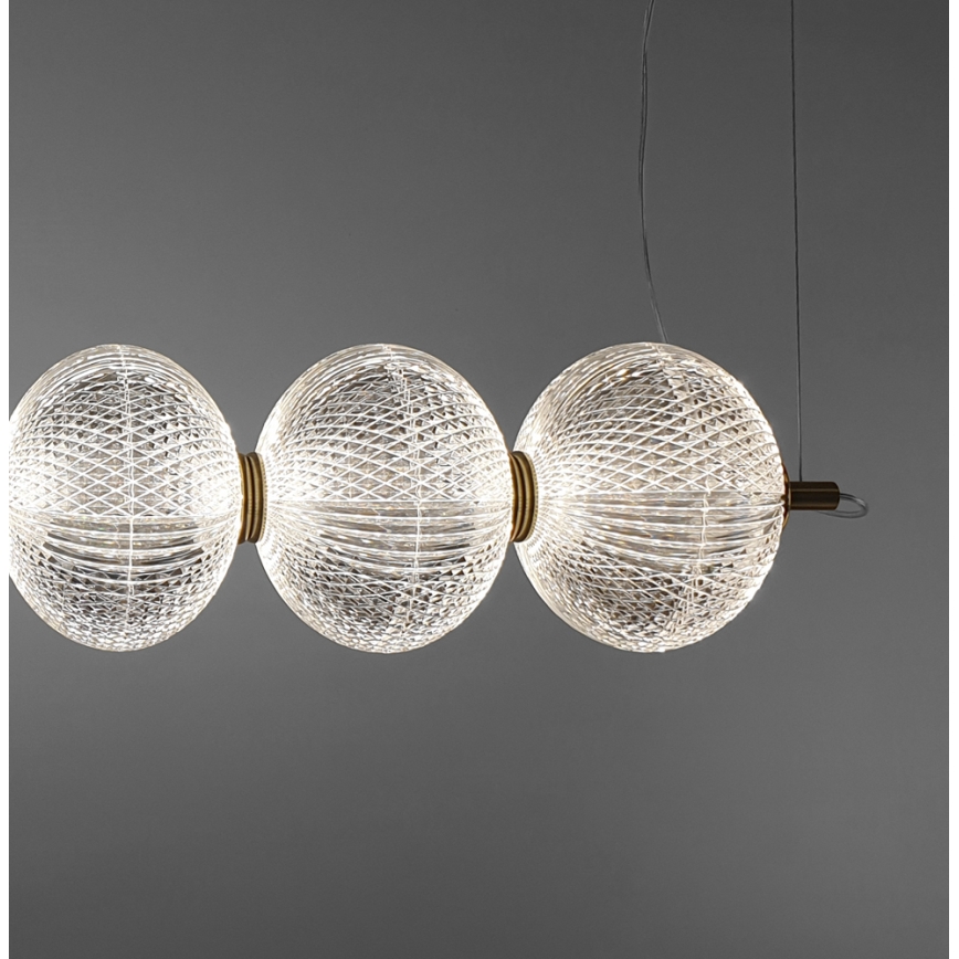 LED luster na sajli PELLUCID LED/23W/230V zlatna/prozirna
