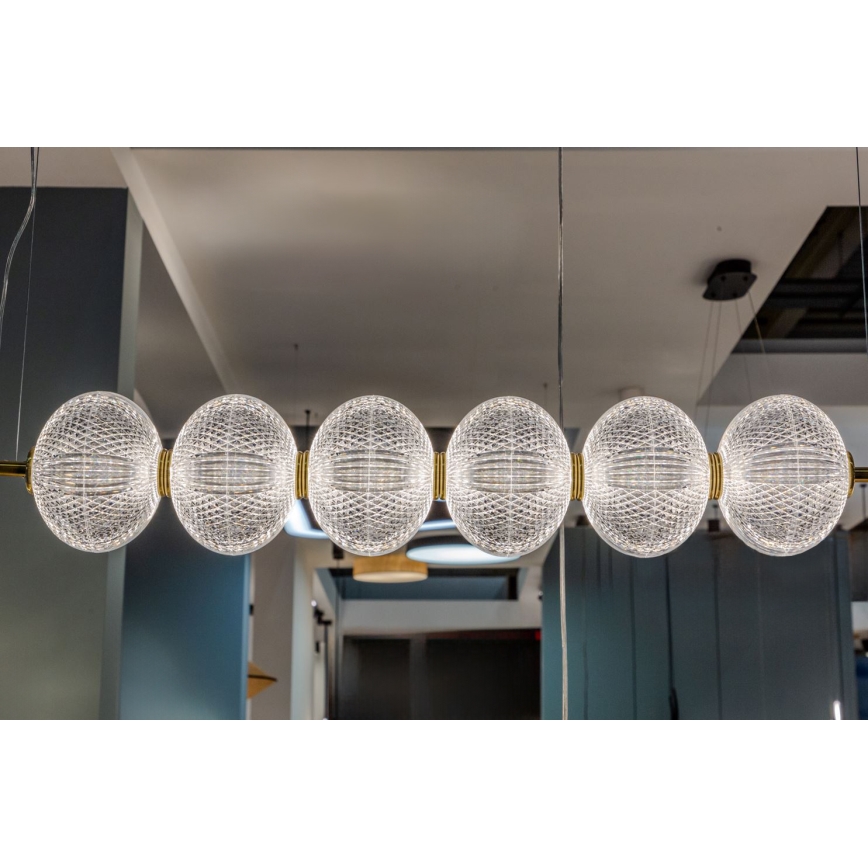 LED luster na sajli PELLUCID LED/23W/230V zlatna/prozirna