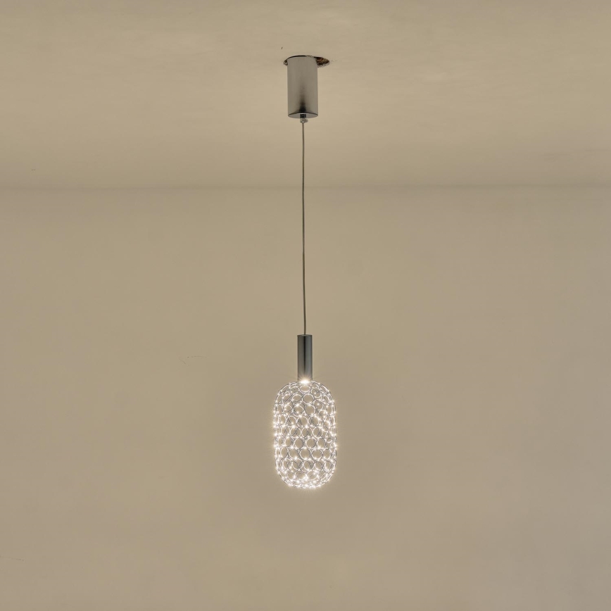 LED Luster na sajli PERFORATO LED/6,3W/230V 3000K sjajni krom pr. 13 cm