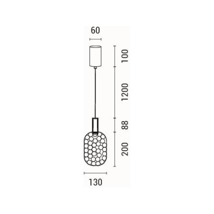 LED Luster na sajli PERFORATO LED/6,3W/230V 3000K sjajni krom pr. 13 cm