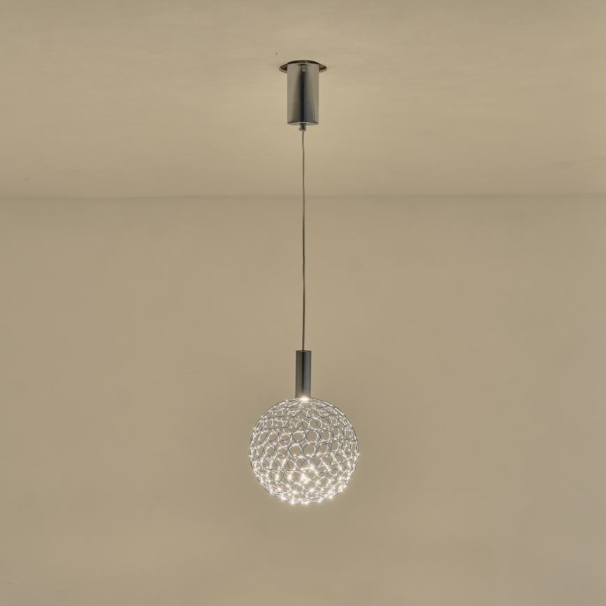 LED Luster na sajli PERFORATO LED/6,3W/230V 3000K sjajni krom pr. 20 cm
