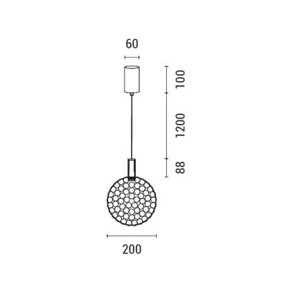 LED Luster na sajli PERFORATO LED/6,3W/230V 3000K sjajni krom pr. 20 cm