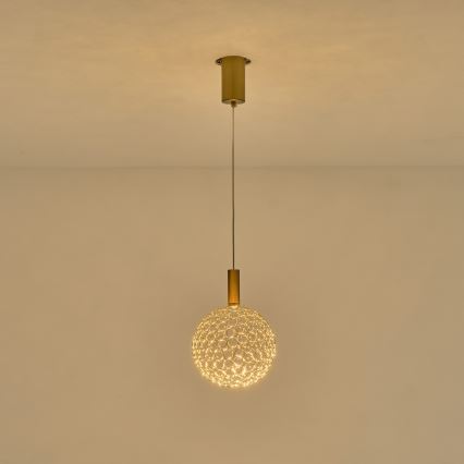 LED Luster na sajli PERFORATO LED/6,3W/230V 3000K zlatna pr. 20 cm