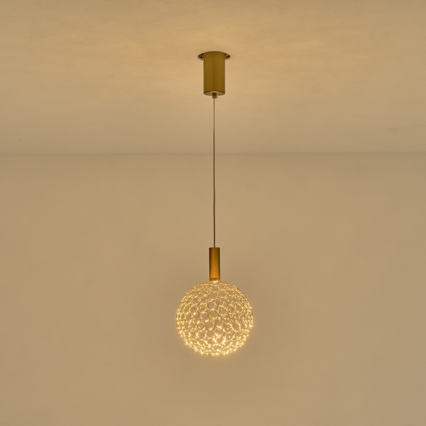 LED Luster na sajli PERFORATO LED/6,3W/230V 3000K zlatna pr. 20 cm