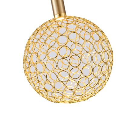 LED Luster na sajli PERFORATO LED/6,3W/230V 3000K zlatna pr. 20 cm