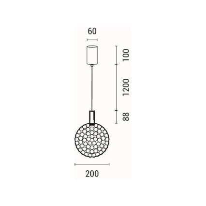 LED Luster na sajli PERFORATO LED/6,3W/230V 3000K zlatna pr. 20 cm
