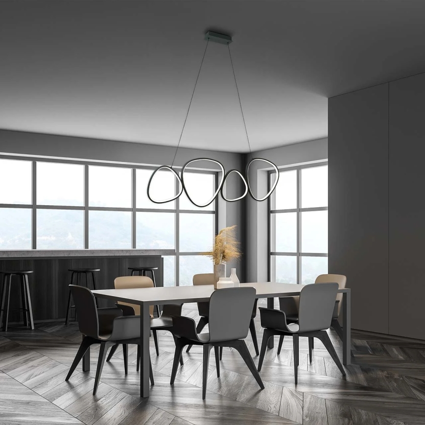 LED luster na sajli PETRA LED/48W/230V 4000K crna