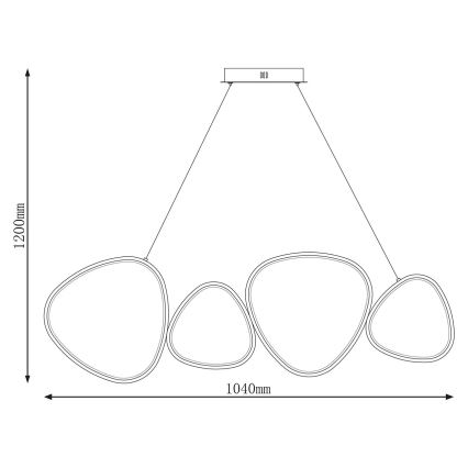 LED luster na sajli PETRA LED/48W/230V 4000K crna