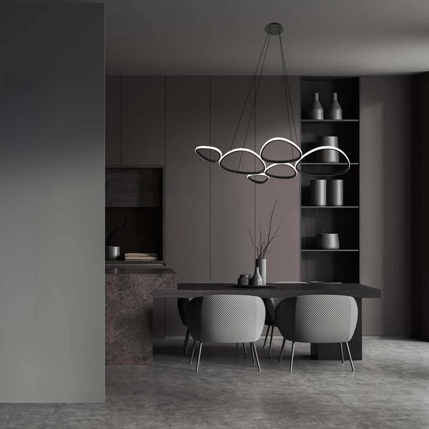 LED luster na sajli PETRA LED/58W/230V 4000K crna