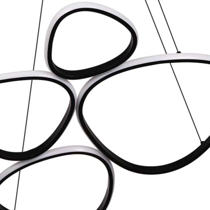 LED luster na sajli PETRA LED/58W/230V 4000K crna