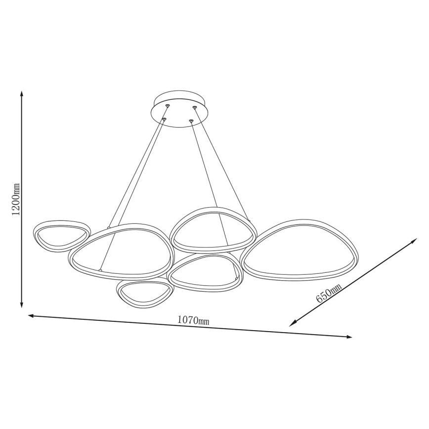 LED luster na sajli PETRA LED/58W/230V 4000K crna