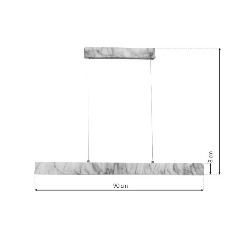 LED Luster na sajli PIERCE LED/18W/230V bijela/siva