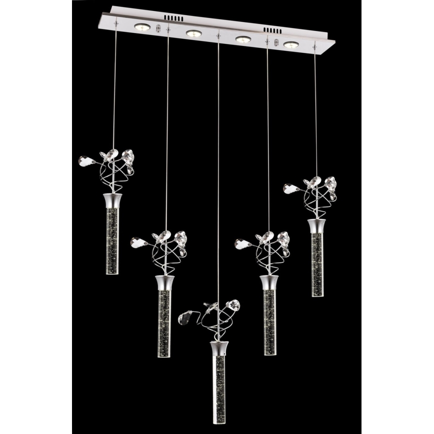 LED Luster na sajli PIGEON 5xLED/6W/230V 6500K sjajni krom