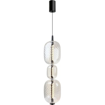 LED luster na sajli PLAYA LED/12W/230V crna