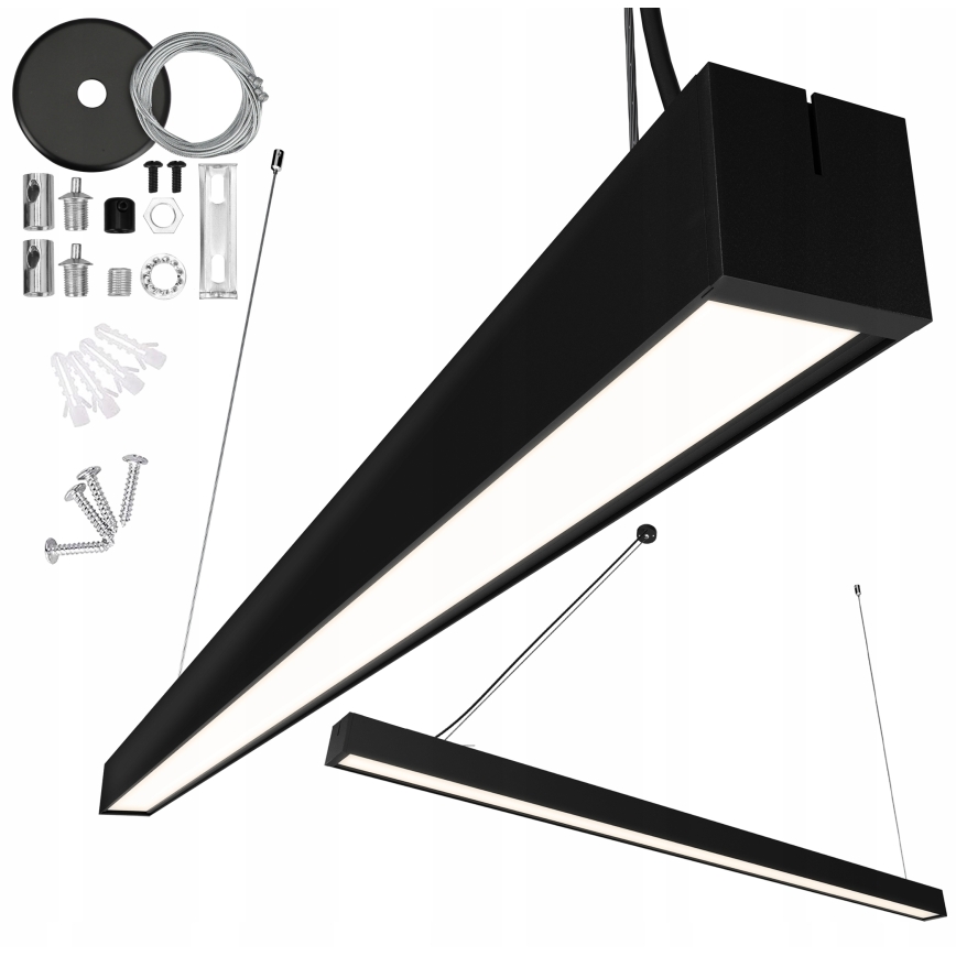 LED luster na sajli/prislonjen LED/44W/230V 4000K 120 cm crna