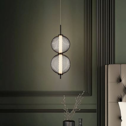 LED luster na sajli PUMA LED/10W/230V Ø 14 cm crna