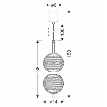 LED luster na sajli PUMA LED/10W/230V Ø 14 cm crna