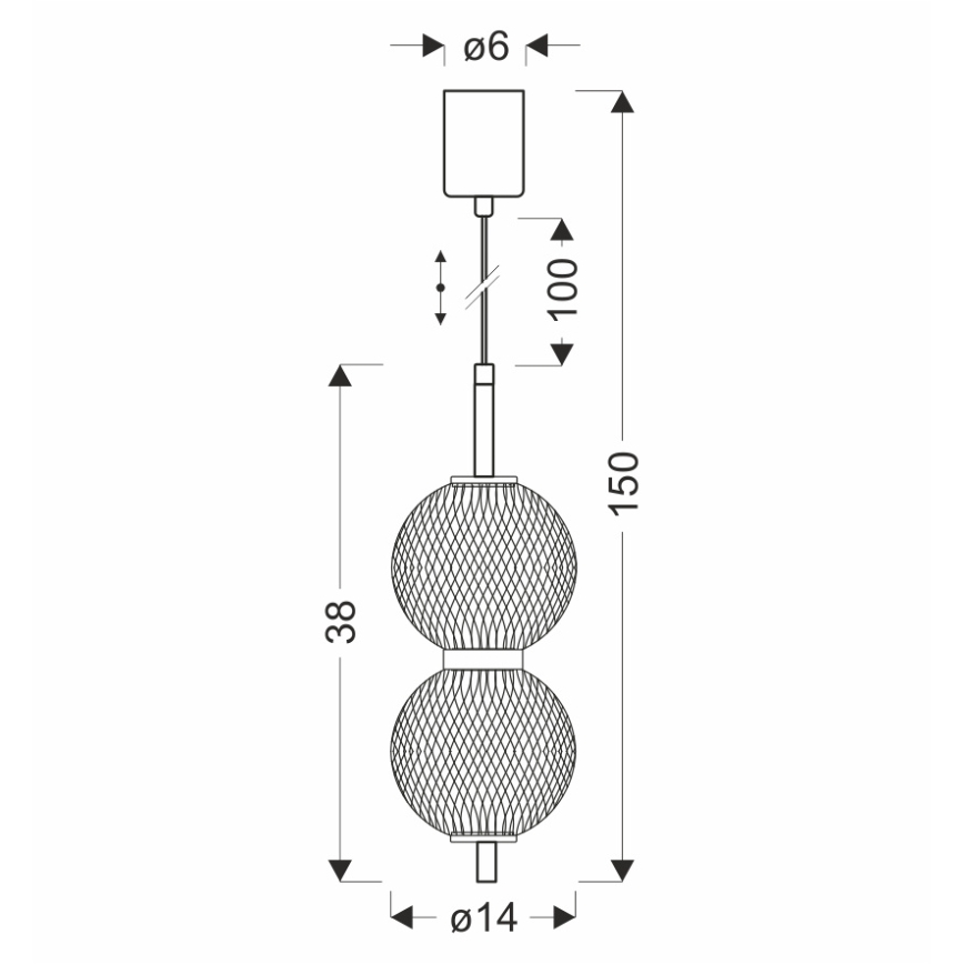 LED luster na sajli PUMA LED/10W/230V Ø 14 cm crna