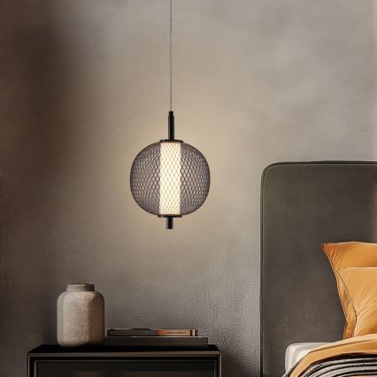LED luster na sajli PUMA LED/10W/230V Ø 20 cm crni