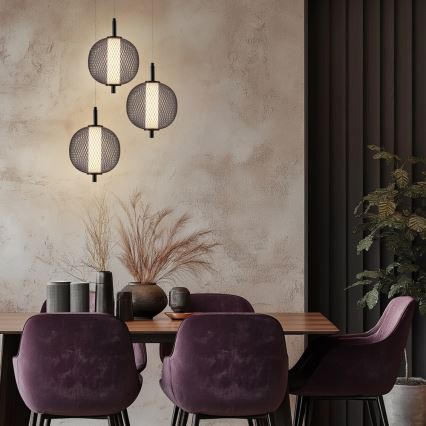 LED luster na sajli PUMA LED/10W/230V Ø 20 cm crni