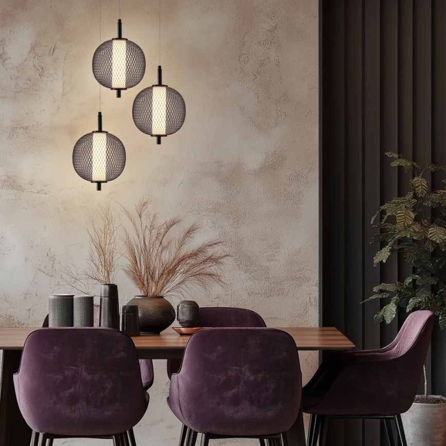 LED luster na sajli PUMA LED/10W/230V Ø 20 cm crni