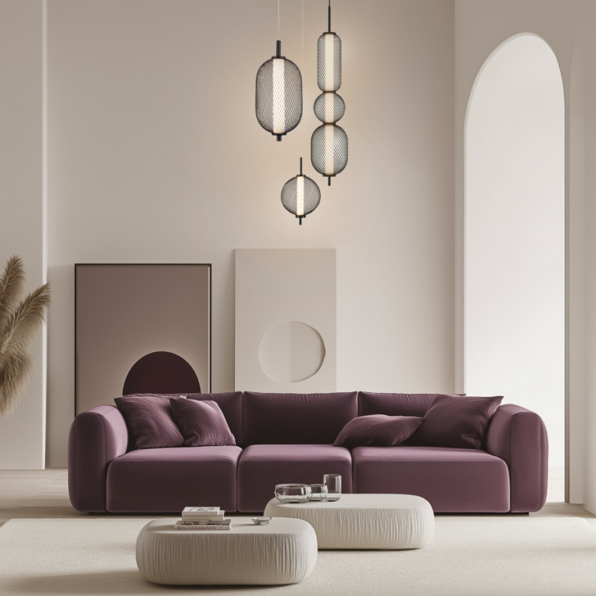 LED luster na sajli PUMA LED/10W/230V Ø 20 cm crni