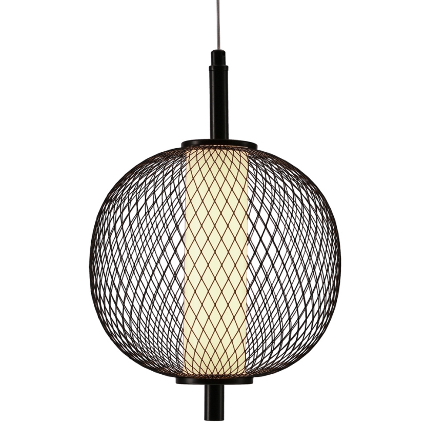LED luster na sajli PUMA LED/10W/230V Ø 20 cm crni