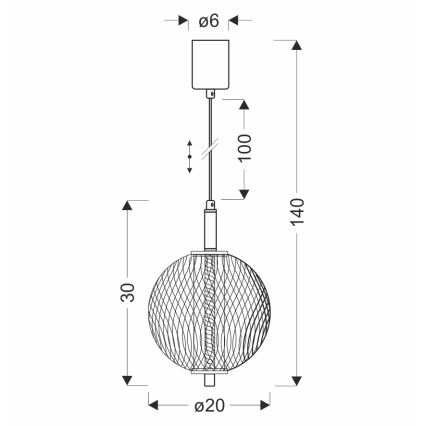 LED luster na sajli PUMA LED/10W/230V Ø 20 cm crni