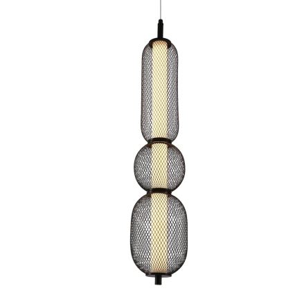 LED luster na sajli PUMA LED/15W/230V Ø 14 cm crna
