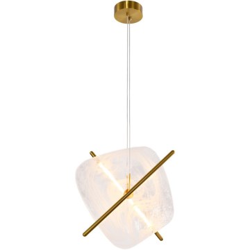 LED luster na sajli RELAX LED/15W/230V zlatna/bijela