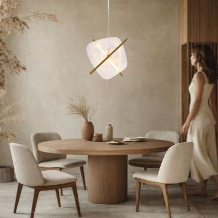 LED luster na sajli RELAX LED/15W/230V zlatna/bijela