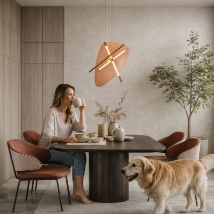 LED luster na sajli RELAX LED/15W/230V zlatna/dimljeno-smeđa