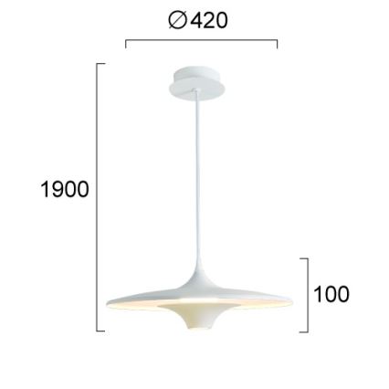 LED luster na sajli RENE LED/19W/230V CRI 90 bijeli