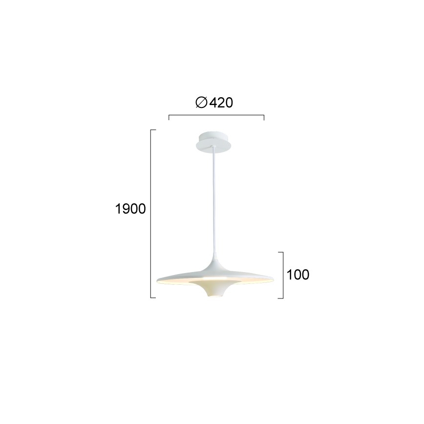 LED luster na sajli RENE LED/19W/230V CRI 90 bijeli