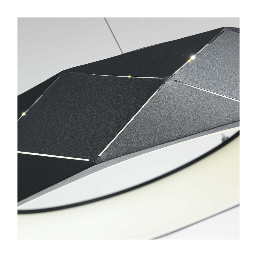 LED luster na sajli REUS LED/36W/230V 4000K promjer 61 cm crna