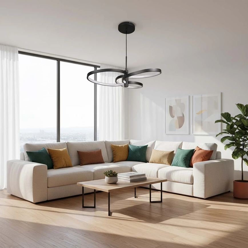 LED luster na sajli RIBBON LED/25W/230V 4000K crni