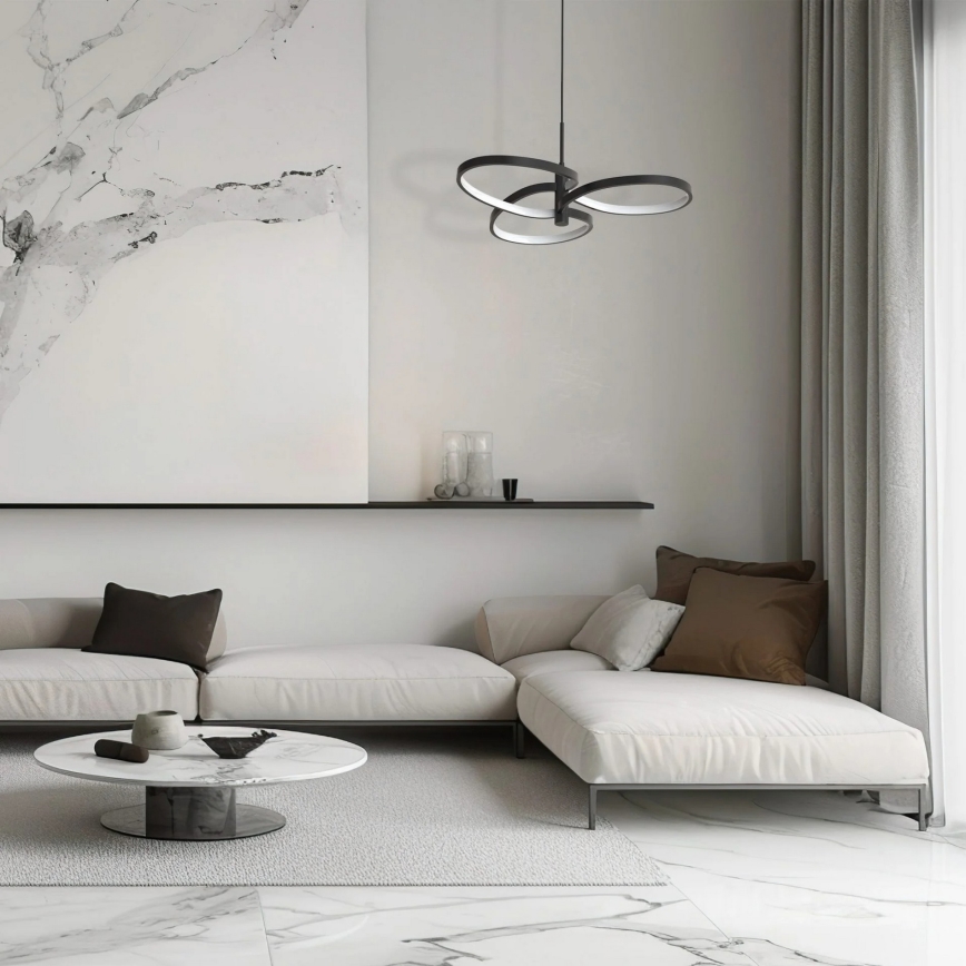 LED luster na sajli RIBBON LED/25W/230V 4000K crni