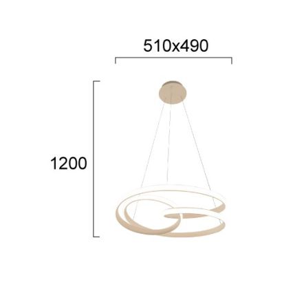 LED luster na sajli RIBBON LED/42W/230V bež