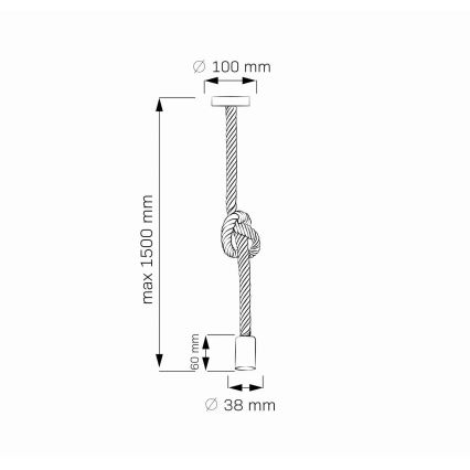 LED Luster na sajli ROPE 1xE27/8W/230V