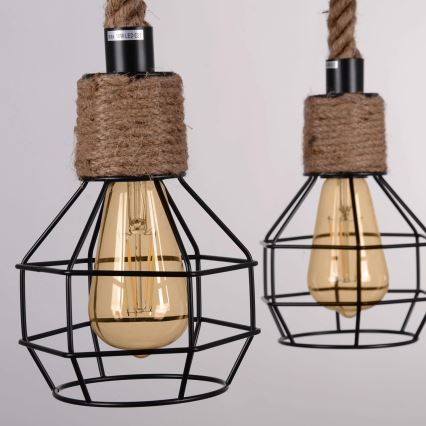 LED Luster na sajli ROPE ALEGRA 4xE27/10W/230V