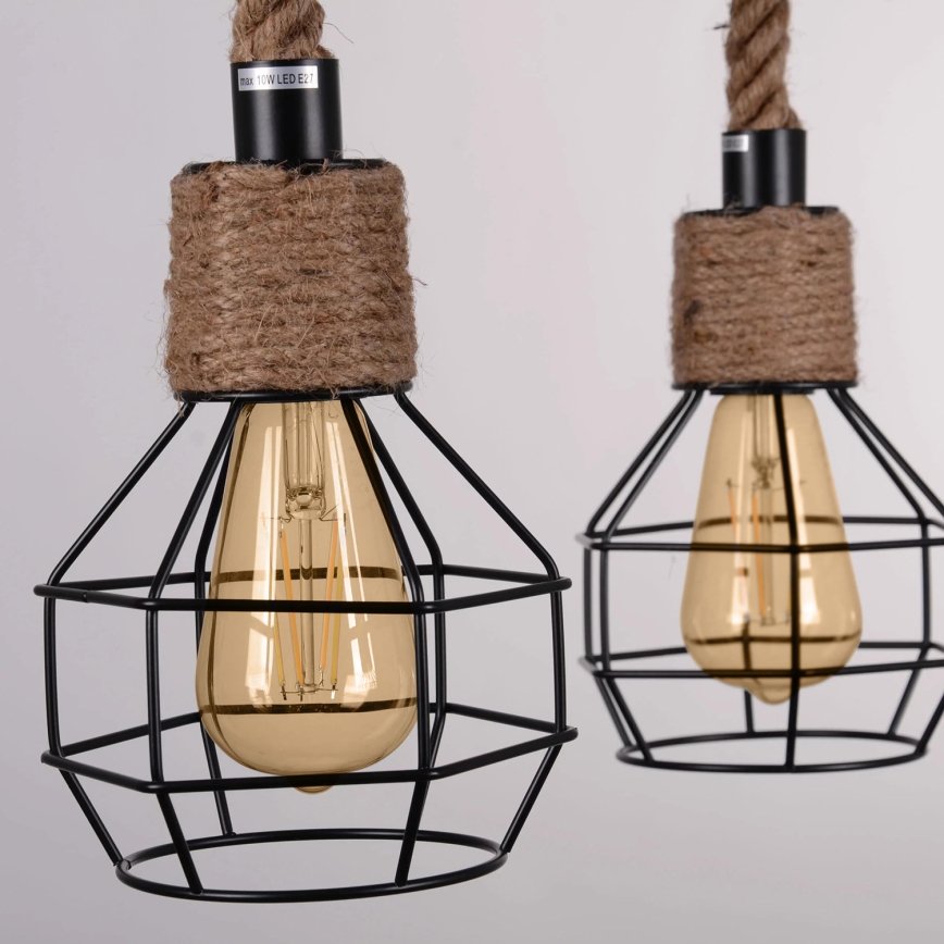 LED Luster na sajli ROPE ALEGRA 4xE27/10W/230V